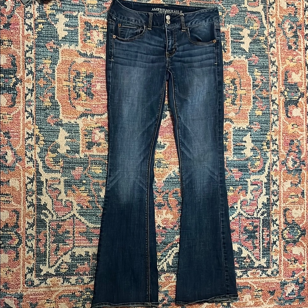 American Eagle Outfitters Blue Flare Jeans Retro Style